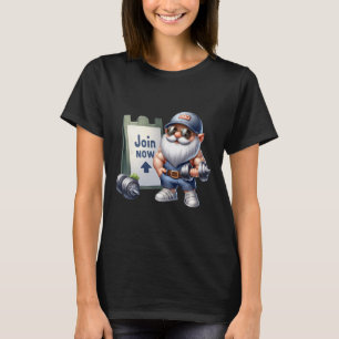 Funny Gym Gnome Graphic With Dumbbells For Men Fit T-Shirt