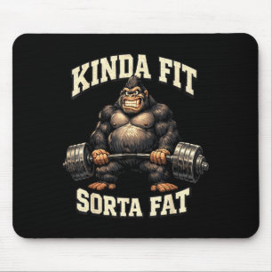 Funny Gym Gorilla_ Kinda Fit Sorta Fat Mouse Pad