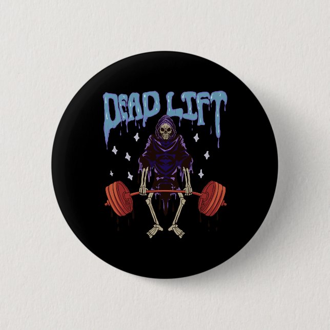 Funny Gym - Grim Reaper Deadlift Workout - Occult  6 Cm Round Badge (Front)