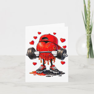 Funny Gym Heart Weightlifting Fitness Workout Drip Card