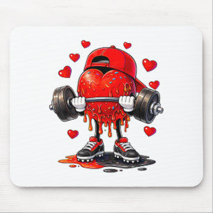 Funny Gym Heart Weightlifting Fitness Workout Drip Mouse Pad