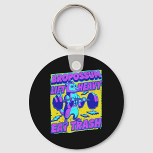 Funny Gym Lift Heavy Eat Trash Weightlifting Oposs Key Ring