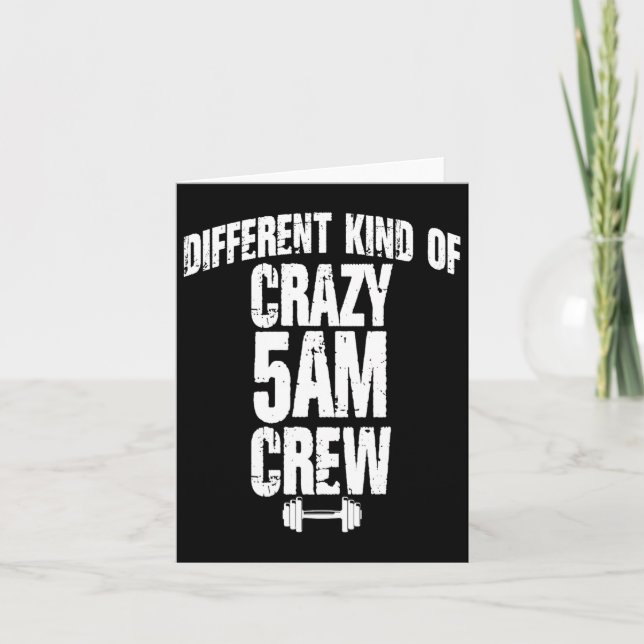 Funny Gym Lover Workout Squad 5am Crew Exercise Cl Card (Front)