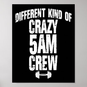 Funny Gym Lover Workout Squad 5am Crew Exercise Cl Poster