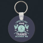 Funny Gym Motivation Fitness Training and Workout Key Ring<br><div class="desc">I Would've Quit Already But My Trainer Scares Me. Funny sarcastic fitness design for those who love going to the gym, lifting weights and building muscles. Cool vintage, grunge and distressed merchandise to wear during your workout and exercise. Perfect to celebrate National Fitness Day and create awareness to live a...</div>
