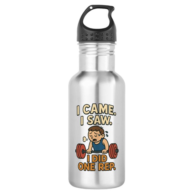 Funny Gym Quote Water Bottle (Front)