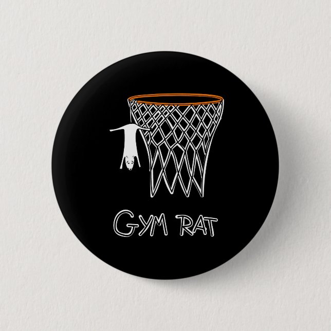 Funny Gym Rat Basketball Hoop  6 Cm Round Badge (Front)