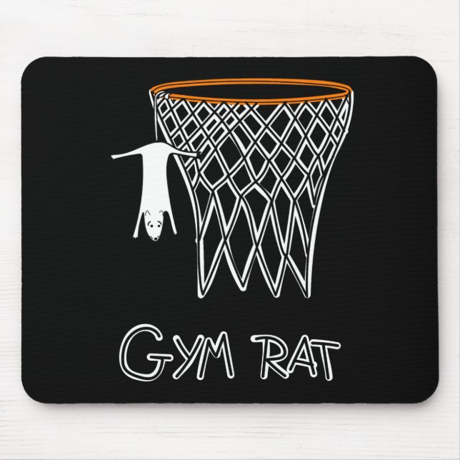 Funny Gym Rat Basketball Hoop  Mouse Pad (Front)