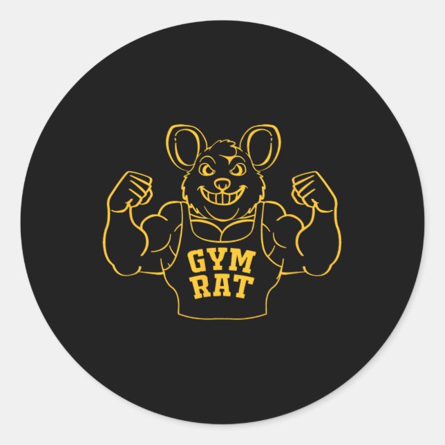 Funny Gym Rat Bodybuilding For Gym Lovers  Classic Round Sticker (Front)
