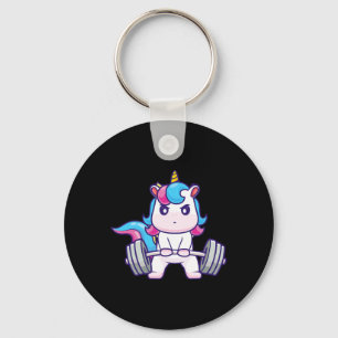 Funny Gym Shirts Deadlifting Unicorn - Workout Gym Key Ring