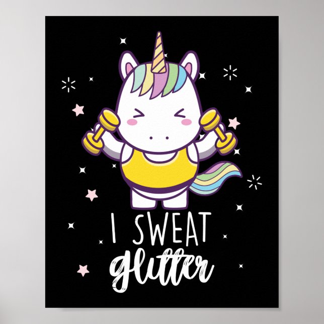 Funny Gym Weight Lifting Bodybuilding I Sweat Poster (Front)