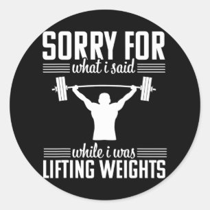 Funny Gym Weightlifting Exercise Fitness Workout Classic Round Sticker