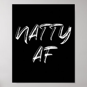 Funny Gym Workout 100% Natty Af Bodybuilding Appar Poster