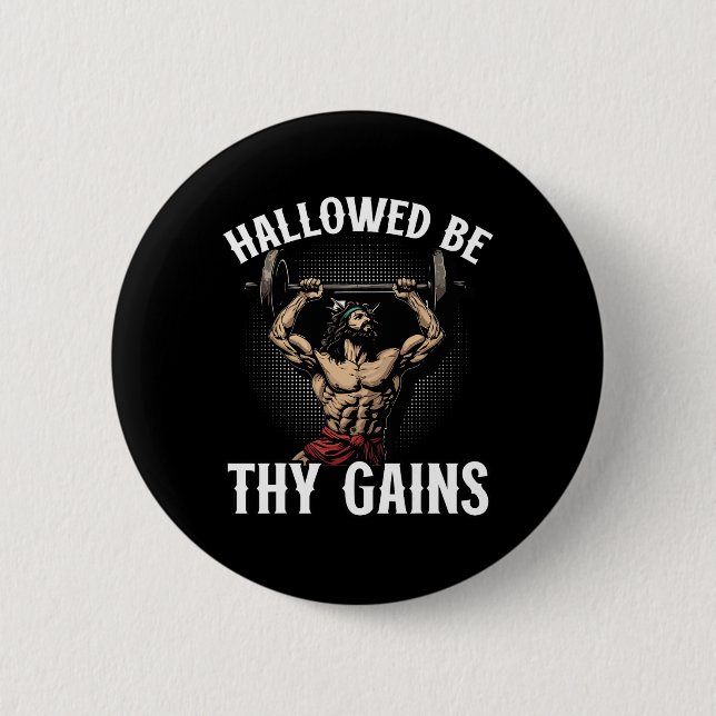 Funny Gym Workout Bodybuilding Fitness Gym And Jes 6 Cm Round Badge (Front)