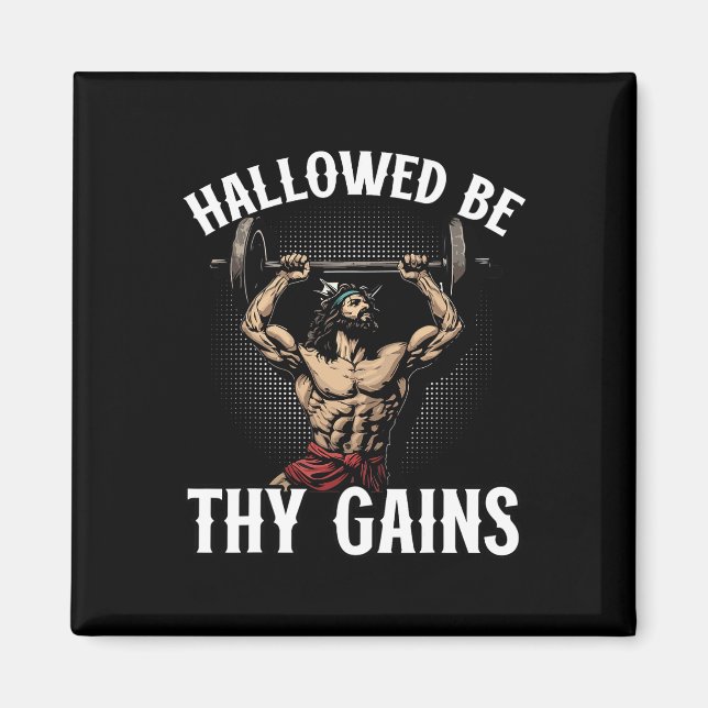 Funny Gym Workout Bodybuilding Fitness Gym And Jes Magnet (Front)