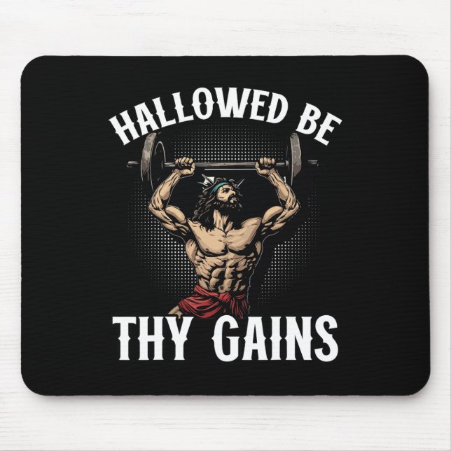 Funny Gym Workout Bodybuilding Fitness Gym And Jes Mouse Pad (Front)