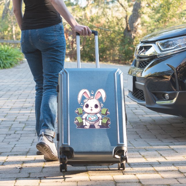 Funny Gym Workout Bunny Fitness Studio Rabbit Card (Suitcase Insitu)