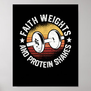 Funny Gym Workout Christian Faith Weights Poster