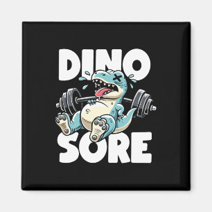 Funny Gym Workout Dinosaur Weight Lifting Gym Dino Magnet