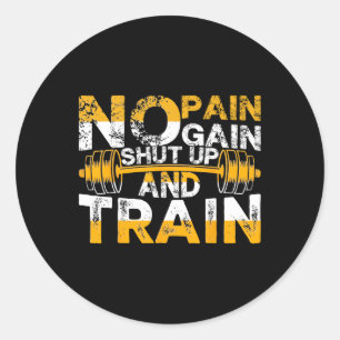 Funny Gym Workout Fitness Bodybuilding Sports Weig Classic Round Sticker