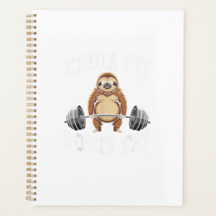 Funny Gym Workout Kinda Fit Sorta Fat Sloth T-Shir Planner