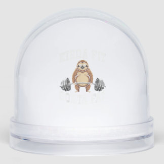 Funny Gym Workout Kinda Fit Sorta Fat Sloth T-Shir Snowglobe