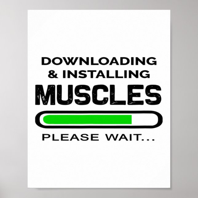 Funny Gym Workout Tee downloading And Installing M Poster (Front)