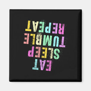 Funny Gymnast Eat Sleep Tumble Repeat Toddler Flip Magnet