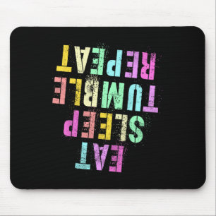 Funny Gymnast Eat Sleep Tumble Repeat Toddler Flip Mouse Pad