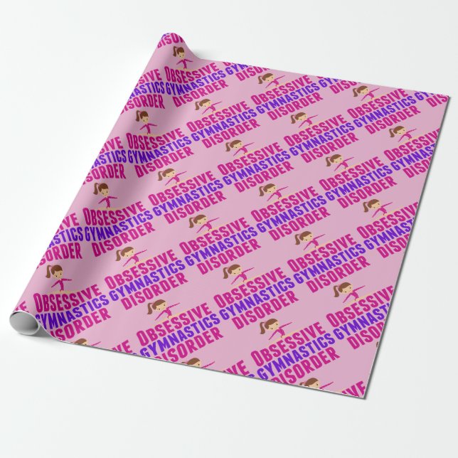 Funny Gymnastics Wrapping Paper (Unrolled)