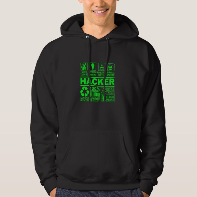 Funny Hacker Organic Composition It Hacking Nerd G Hoodie (Front)