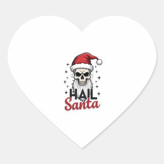 Funny Hail Santa Claus Skull Skeleton Antichrist C Heart Sticker