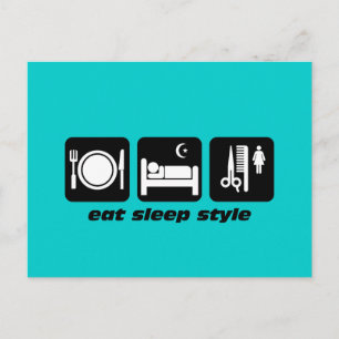 Funny hair stylist postcard