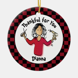 Funny Hairdresser Gift - Thank You Beautician Idea Ceramic Ornament