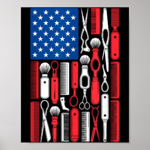 Funny hairdresser hairstylist salon owner patrioti poster