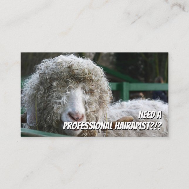 Funny hairstylist fancy new haircut specialist bus business card (Front)