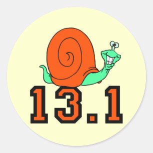 Funny half marathon classic round sticker