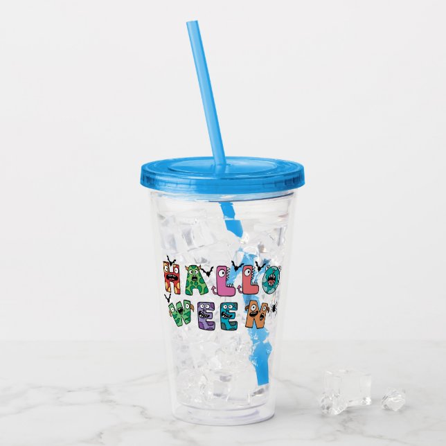 Funny Halloween Acrylic Tumbler (Front Ice)