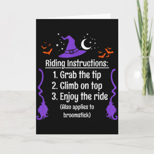 Funny Halloween Adult Sarcasm Humour Witch Riding Card