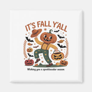 Funny Halloween Autumn Cute It’s Fall Y’all Pumpki Magnet