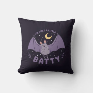 Funny Halloween Batty Bat Pun Cushion