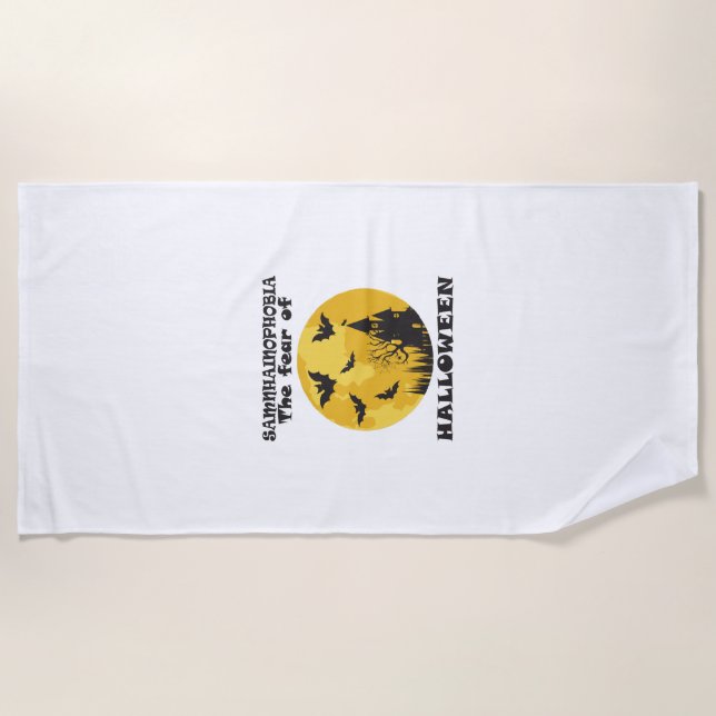 Funny Halloween Beach Towel (Front)