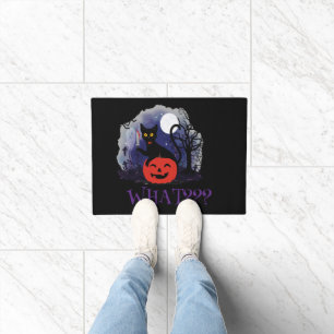 Funny Halloween Bewitched Black Cat What? Doormat