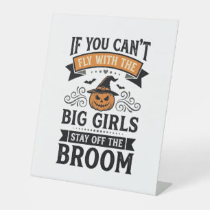 Funny Halloween Big Girls Broom Vintage Shirt Desi Pedestal Sign