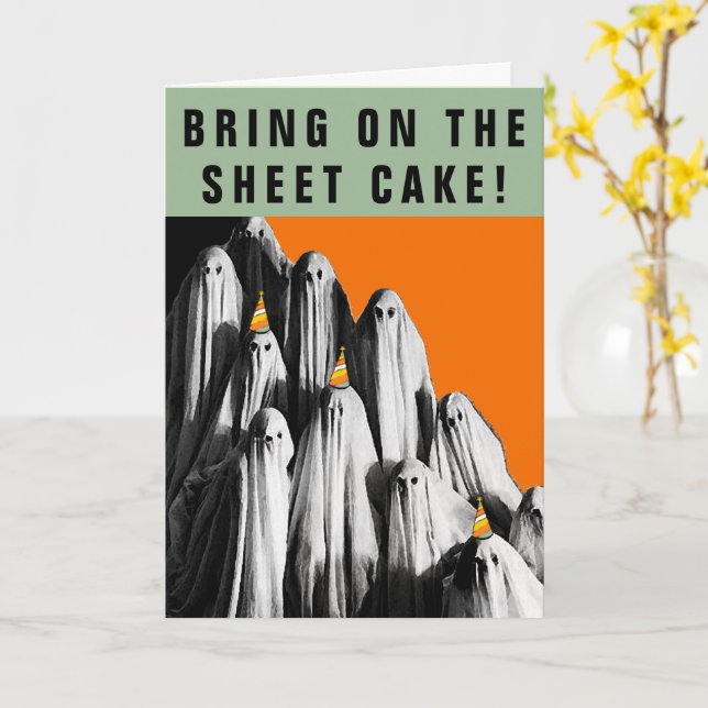 Funny Halloween Birthday Card (Yellow Flower)