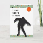 Funny Halloween Birthday Card<br><div class="desc">Creative Halloween birthday card featuring a funny zombie. Add name and custom text to personalise.</div>