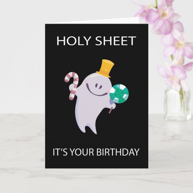 Funny Halloween Birthday Ghost Card (Orchid)