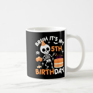 Funny Halloween Birthday Skeleton Bruh 5th Coffee Mug