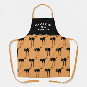 Funny Halloween Black Cat Apron
