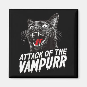 Funny Halloween Black Cat Cats Vampire Attack Of Magnet